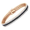 Men's White Black Diamond Tennis Bracelet 10K Rose Gold 3 Rows 1.85 Carat 2 Men's White Black Diamond Tennis Bracelet 10K Rose Gold 3 Rows 1.85 Carat -Its Hot Jewelry Shop 018070 ro