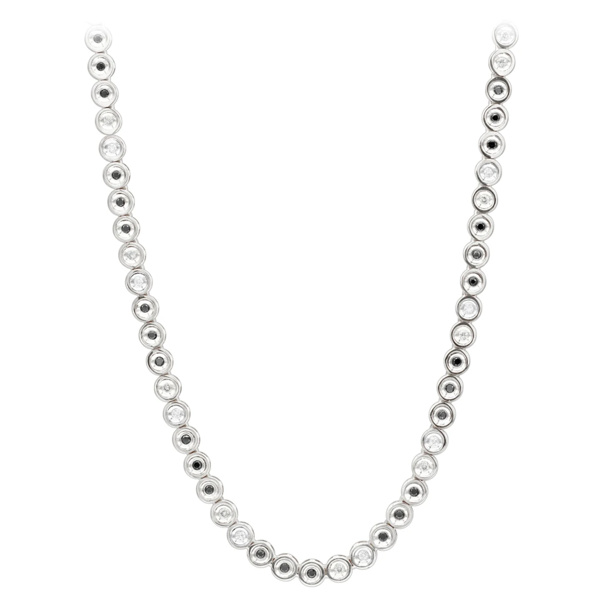 10K White Gold Designer 5 Carat White & Black Diamond Men's Chain Necklace 22in-30in 3 10K White Gold Designer 5 Carat White & Black Diamond Men's Chain Necklace 22in-30in