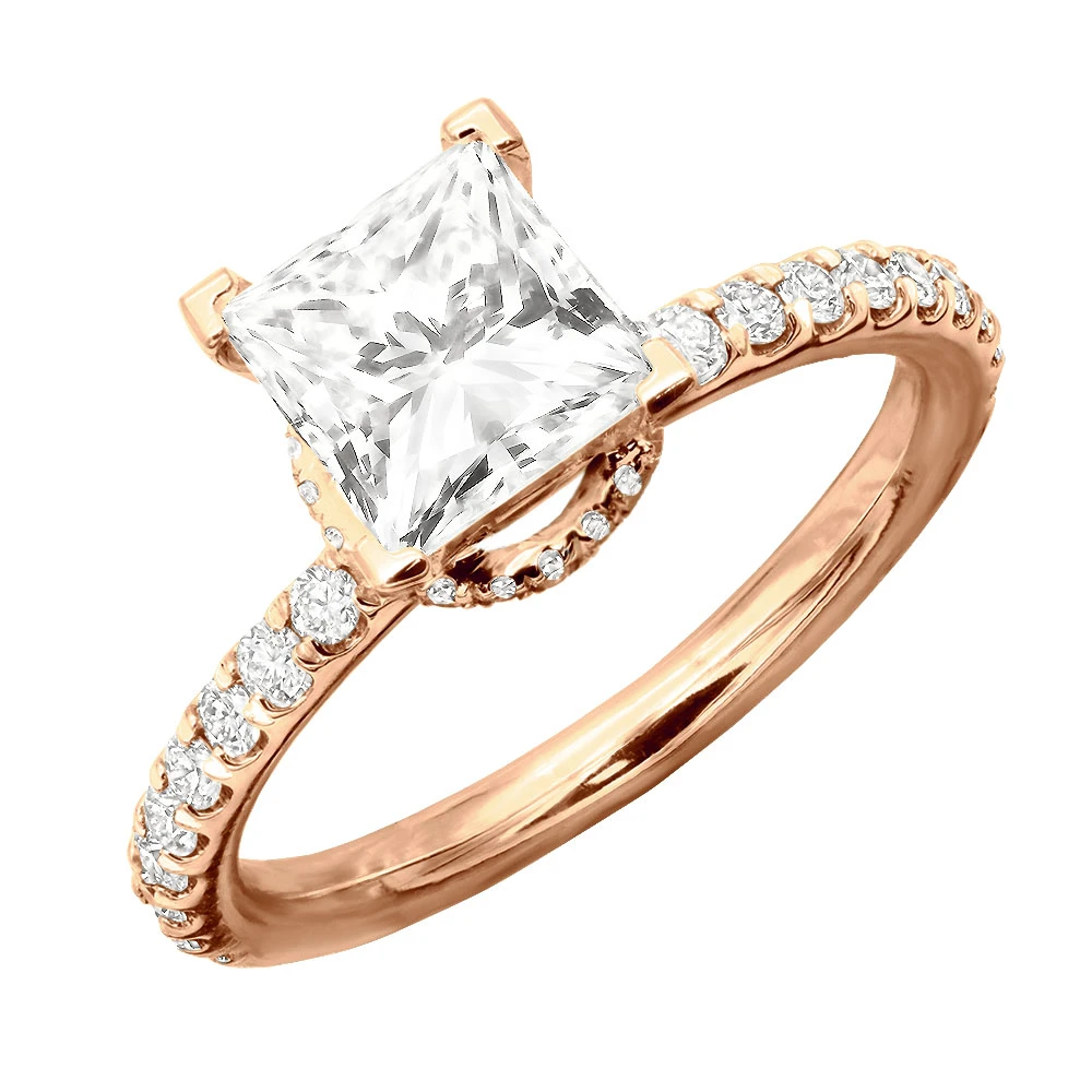 Unique Princess Cut Diamond Engagement Ring F/VS Diamonds 2 Carat 14K White Gold 5 Unique Princess Cut Diamond Engagement Ring F/VS Diamonds 2 Carat 14K White Gold - Image 3