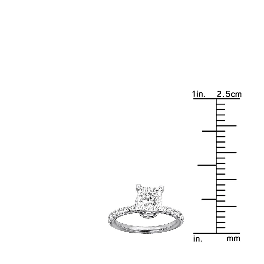 Unique Princess Cut Diamond Engagement Ring F/VS Diamonds 2 Carat 14K White Gold 10 Unique Princess Cut Diamond Engagement Ring F/VS Diamonds 2 Carat 14K White Gold - Image 8