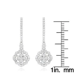 1 Carat 14K White Gold Diamond Drop Earrings For Women By Luxurman -Its Hot Jewelry Shop 1 carat 14k gold diamond drop earrings for women by luxurman rulerwh
