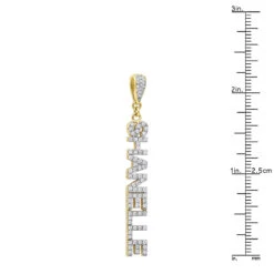 Custom 1 Carat Diamond Name Pendant Necklace 10K Yellow Gold -Its Hot Jewelry Shop 1 carat diamond name pendant necklace in 10k gold custom made jewelry 018000 rulerye