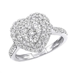 1 Carat Diamond Ring For Women Heart Design 14K Yellow Gold -Its Hot Jewelry Shop 1 carat diamond ring for women heart design 14k yellow rose white gold mainwh