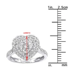 1 Carat Diamond Ring For Women Heart Design 14K Yellow Gold -Its Hot Jewelry Shop 1 carat diamond ring for women heart design 14k yellow rose white gold rulerwh