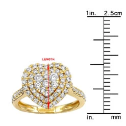 1 Carat Diamond Ring For Women Heart Design 14K Yellow Gold -Its Hot Jewelry Shop 1 carat diamond ring for women heart design 14k yellow rose white gold rulerye