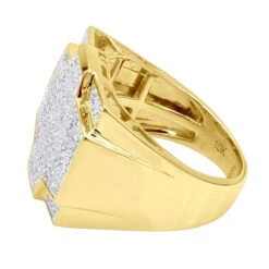 1 Carat Men's Diamond Ring 10K Yellow Gold -Its Hot Jewelry Shop 1 carat mens diamond ring 10k gold p 45564 backye