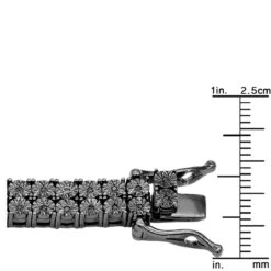 2 Row Black Diamonds Tennis Necklace In Sterling Silver For Men 1ct -Its Hot Jewelry Shop 1 carat mens diamond tennis necklace sterling silver 2 row black diamonds 490359 ruler 20220410