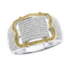 1 Carat White Yellow Diamond Pinky Ring 10K White Gold -Its Hot Jewelry Shop 1 carat mens pinky rings collection white yellow diamond ring in 10k gold 100038 mainwh