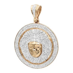 1 Carat Mini Diamond Medusa Head Pendant For Men Medallion 10K Yellow Gold 10 1 Carat Mini Diamond Medusa Head Pendant For Men Medallion 10K Yellow Gold -Its Hot Jewelry Shop 1 carat mini diamond medusa head pendant for men medallion in 10k gold ro