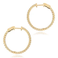 1 Inch Inside Out 2 Carat Diamond Hoop Earrings For Women By Luxurman -Its Hot Jewelry Shop 1 inch inside out 2 carat diamond hoop earrings for women by luxurman backye