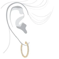 1 Inch Inside Out 2 Carat Diamond Hoop Earrings For Women By Luxurman -Its Hot Jewelry Shop 1 inch inside out 2 carat diamond hoop earrings for women by luxurman bodye