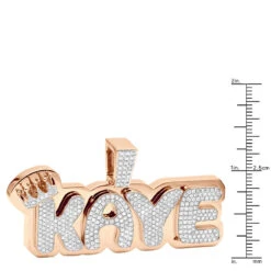 10K Rose Gold 2.5 Carat Diamond Name Plate Pendant For Men And Women 16 10K Rose Gold 2.5 Carat Diamond Name Plate Pendant For Men And Women -Its Hot Jewelry Shop 100627 100627 ruler rose