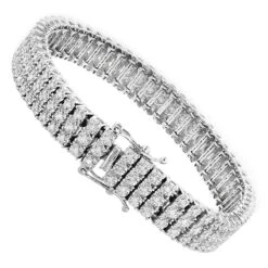 Solid 10K White Gold 3-Row Prong Diamond Bracelet For Men 1.85ct 13 Solid 10K White Gold 3-Row Prong Diamond Bracelet For Men 1.85ct -Its Hot Jewelry Shop 10k 3 row prong diamond toni tennis bracelet 185ct p 6125 backwh 1686359585