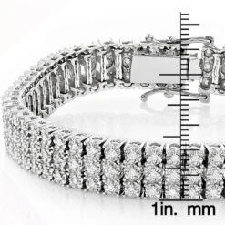 Solid 10K White Gold 3-Row Prong Diamond Bracelet For Men 1.85ct 14 Solid 10K White Gold 3-Row Prong Diamond Bracelet For Men 1.85ct -Its Hot Jewelry Shop 10k 3 row prong diamond toni tennis bracelet 185ct p 6125 ruler