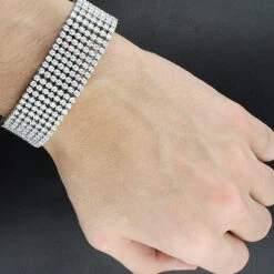 10K White Gold 7-Row Cuff Diamond Bracelet 14.70ct -Its Hot Jewelry Shop 10k 7 row cuff diamond bracelet 1470ct p 22567bod