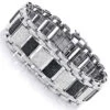 Iced Out 10K White Gold Custom White Black Diamond Bracelet For Men 8.47ct