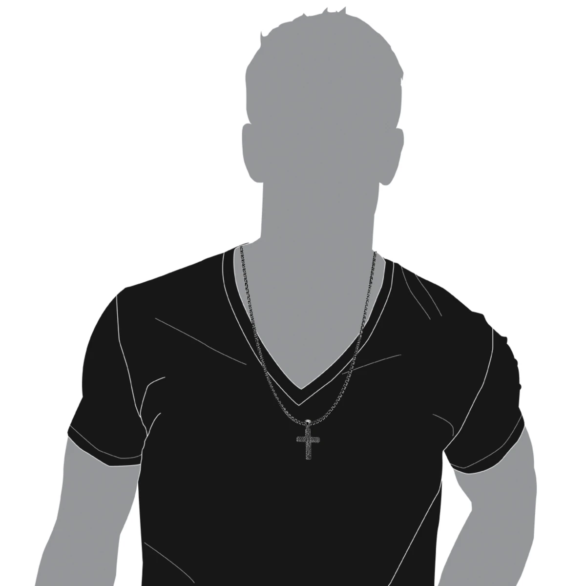 10K Yellow Gold Black Diamond Cross Pendant For Men 1.5ct By Luxurman 10 10K Yellow Gold Black Diamond Cross Pendant For Men 1.5ct By Luxurman - Image 8