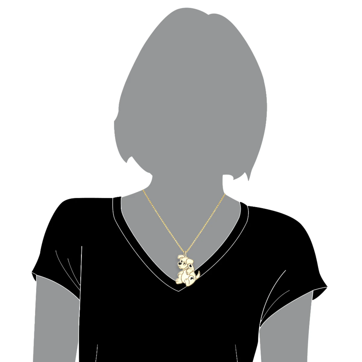 Real Diamond Dog Pendant: Dalmatian Puppy 0.15ct 7 Real Diamond Dog Pendant: Dalmatian Puppy 0.15ct - Image 5