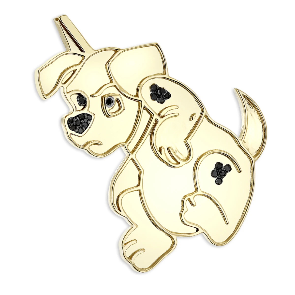 Real Diamond Dog Pendant: Dalmatian Puppy 0.15ct 3 Real Diamond Dog Pendant: Dalmatian Puppy 0.15ct
