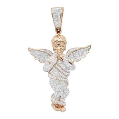 10K Yellow Gold Diamond Baby Angel Pendant For Men 1ct By Luxurman -Its Hot Jewelry Shop 10k gold diamond baby angel pendant for men 13ct by luxurman ro