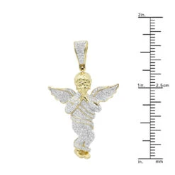 10K Yellow Gold Diamond Baby Angel Pendant For Men 1ct By Luxurman -Its Hot Jewelry Shop 10k gold diamond baby angel pendant for men 13ct by luxurman rulerye