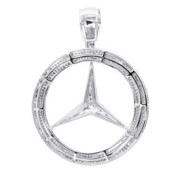 10K White Gold Diamond Mercedes-Benz Pendant For Men 1 Carat 11 10K White Gold Diamond Mercedes-Benz Pendant For Men 1 Carat -Its Hot Jewelry Shop 10k gold diamond mercedes benz pendant for men 1 carat backwh