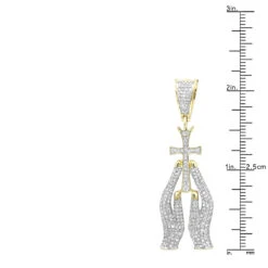 10K Yellow Gold Diamond Praying Hands And Cross Charm Pendant For Men 0.9 13 10K Yellow Gold Diamond Praying Hands And Cross Charm Pendant For Men 0.9 -Its Hot Jewelry Shop 10k gold diamond praying hands and cross charm pendant for men 09 rulerye