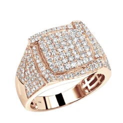 10K White Gold Diamond Ring For Men 1.75ct Pinky Ring By Luxurman -Its Hot Jewelry Shop 10k gold diamond ring for men 175ct pinky ring by luxurman ro