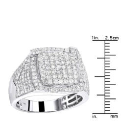 10K White Gold Diamond Ring For Men 1.75ct Pinky Ring By Luxurman -Its Hot Jewelry Shop 10k gold diamond ring for men 175ct pinky ring by luxurman rulerwh