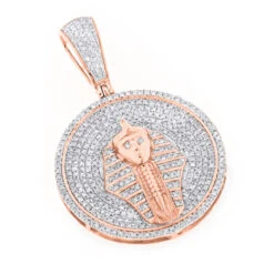 10K Yellow Gold Egyptian Pharaoh Head Diamond Pendant King Tut Charm Medallion -Its Hot Jewelry Shop 10k gold egyptian pharaoh head diamond pendant 1c king tut charm medallion ro