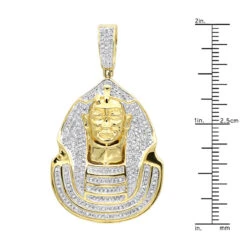 10K Yellow Gold Egyptian Pharaoh Head Diamond Pendant For Men 0.9ct -Its Hot Jewelry Shop 10k gold egyptian pharaoh head diamond pendant for men 09ct rulerye