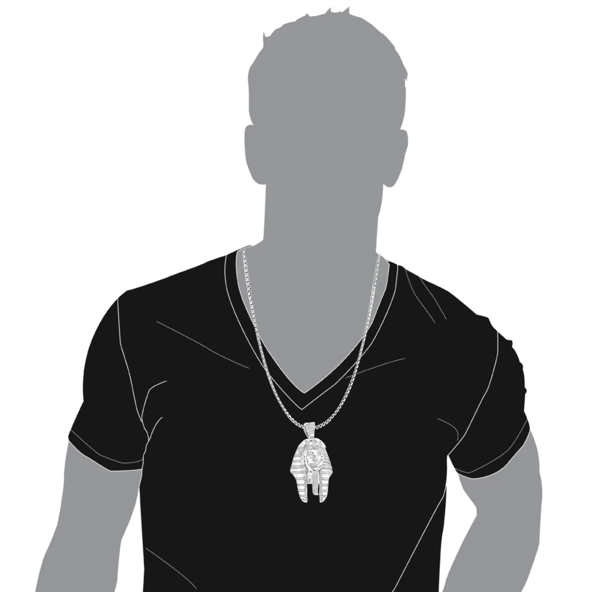 10K Yellow Gold Egyptian Pharaoh Head Diamond Pendant For Men 8ct By Luxurman 7 10K Yellow Gold Egyptian Pharaoh Head Diamond Pendant For Men 8ct By Luxurman - Image 5