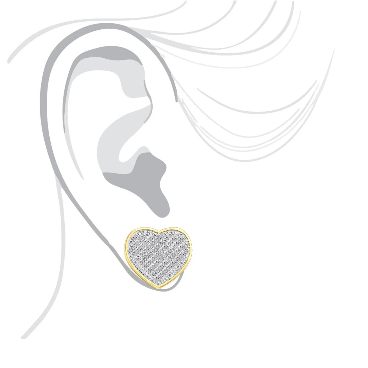 10K White Gold Heart Shaped Diamond Stud Earrings 0.63ct 9 10K White Gold Heart Shaped Diamond Stud Earrings 0.63ct - Image 7