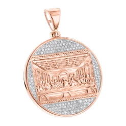 10K Yellow Gold Last Supper Diamond Pendant For Men Medallion By Luxurman 10 10K Yellow Gold Last Supper Diamond Pendant For Men Medallion By Luxurman -Its Hot Jewelry Shop 10k gold last supper diamond pendant for men medallion by luxurman ro