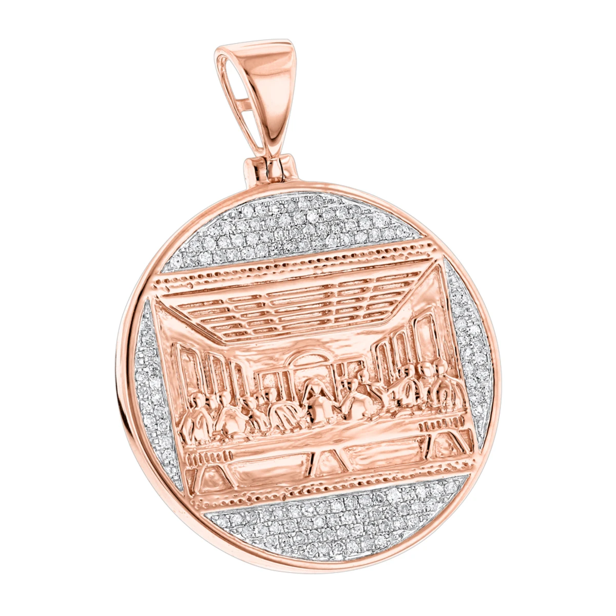 10K Yellow Gold Last Supper Diamond Pendant For Men Medallion By Luxurman 5 10K Yellow Gold Last Supper Diamond Pendant For Men Medallion By Luxurman - Image 3