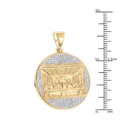 10K Yellow Gold Last Supper Diamond Pendant For Men Medallion By Luxurman 13 10K Yellow Gold Last Supper Diamond Pendant For Men Medallion By Luxurman -Its Hot Jewelry Shop 10k gold last supper diamond pendant for men medallion by luxurman rulerye