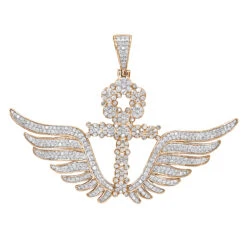 10K White Gold Men's Diamond Ankh Pendant Cross With Wings 3.33ct By Luxurman -Its Hot Jewelry Shop 10k gold mens diamond ankh pendant cross with wings 333ct by luxurman ro