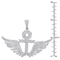10K White Gold Men's Diamond Ankh Pendant Cross With Wings 3.33ct By Luxurman -Its Hot Jewelry Shop 10k gold mens diamond ankh pendant cross with wings 333ct by luxurman rulerwh