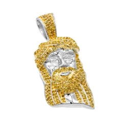 10K Rose Gold Micro Jesus Piece Yellow Diamond Face Pendant 0.5ct By Luxurman -Its Hot Jewelry Shop 10k gold micro jesus piece yellow diamond face pendant 04ct by luxurman wh