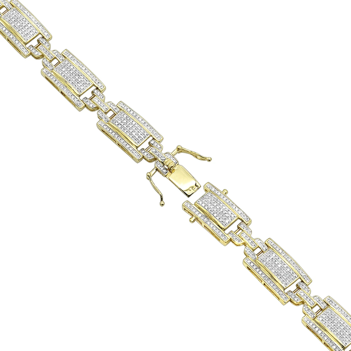 10K Yellow Gold Pave Diamond Bracelet For Men 2.75ct By Luxurman 6 10K Yellow Gold Pave Diamond Bracelet For Men 2.75ct By Luxurman - Image 4