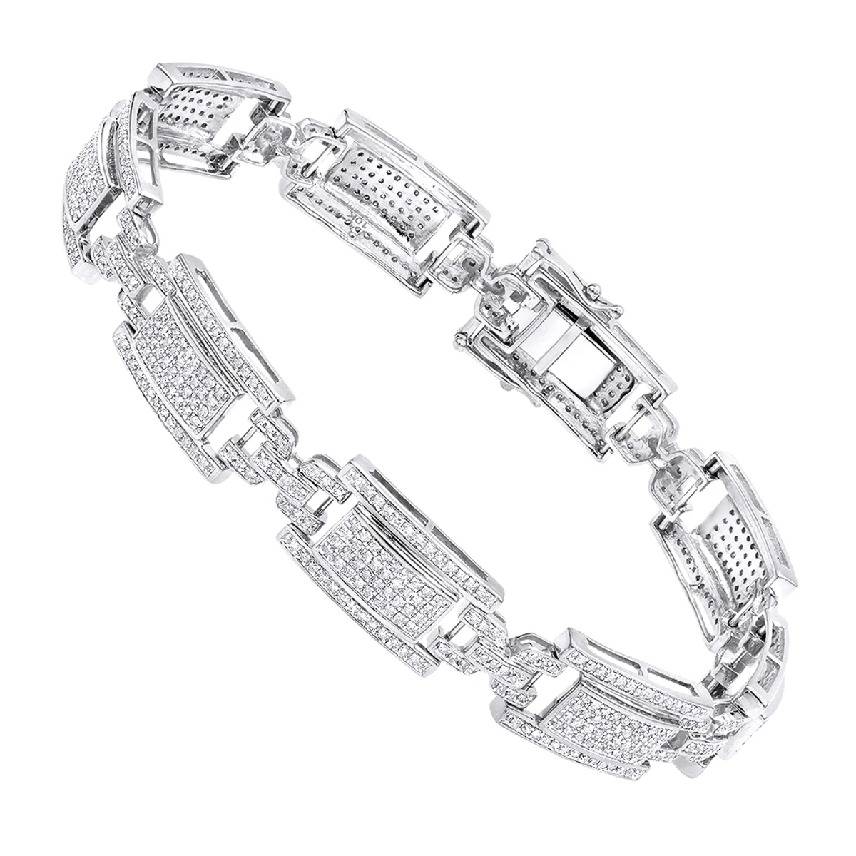 10K Yellow Gold Pave Diamond Bracelet For Men 2.75ct By Luxurman 4 10K Yellow Gold Pave Diamond Bracelet For Men 2.75ct By Luxurman - Image 2