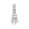 10K White Gold Mini Power Plug Diamond Pendant For Men 0.2ct By Luxurman -Its Hot Jewelry Shop 10k gold power plug diamond pendant for men 02ct by luxurman mainwh