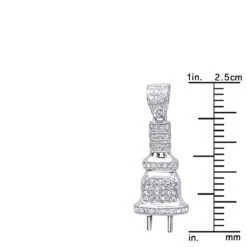 10K White Gold Mini Power Plug Diamond Pendant For Men 0.2ct By Luxurman -Its Hot Jewelry Shop 10k gold power plug diamond pendant for men 02ct by luxurman rulerwh