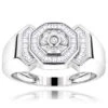 10K White Gold Round And Baguette Diamond Men's Ring 0.95ct -Its Hot Jewelry Shop 10k gold round and baguette diamond mens ring 095ct p 50048 wh