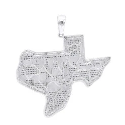 10K White Gold Texas State Map Blue Diamond Pendant 4.95ct -Its Hot Jewelry Shop 10k gold texas state map blue diamond pendant 495ct backwh