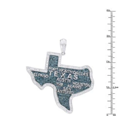 10K White Gold Texas State Map Blue Diamond Pendant 4.95ct -Its Hot Jewelry Shop 10k gold texas state map blue diamond pendant 495ct rulerwh
