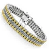 10K White Gold Three Row Diamond Bracelet Blue Yellow 1.75ct -Its Hot Jewelry Shop 10k gold three row diamond bracelet blue yellow 175ct p 5689