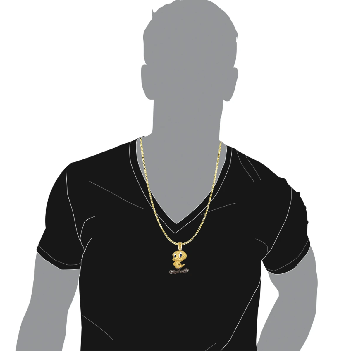 10K Yellow Gold Tweety Bird Diamond Pendant 4.11ct 5 10K Yellow Gold Tweety Bird Diamond Pendant 4.11ct - Image 3