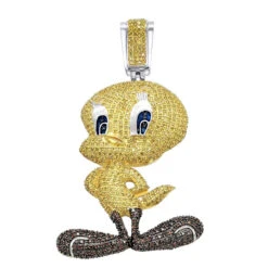 10K Yellow Gold Tweety Bird Diamond Pendant 4.11ct 11 10K Yellow Gold Tweety Bird Diamond Pendant 4.11ct -Its Hot Jewelry Shop 10k gold tweety bird diamond pendant 411ct white