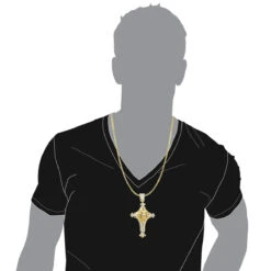 10K Yellow Gold Unique Large Lion Head Cross Pendant For Men 3.29ct By Luxurman -Its Hot Jewelry Shop 10k gold unique large lion head cross pendant for men 329ct by luxurman bodye